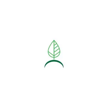 Leaf icon logo template Illustrazione stock