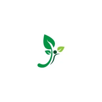 Leaf icon logo template Stock Illustration