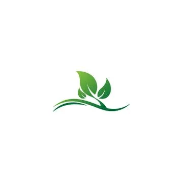 Leaf icon logo template Illustrazione stock