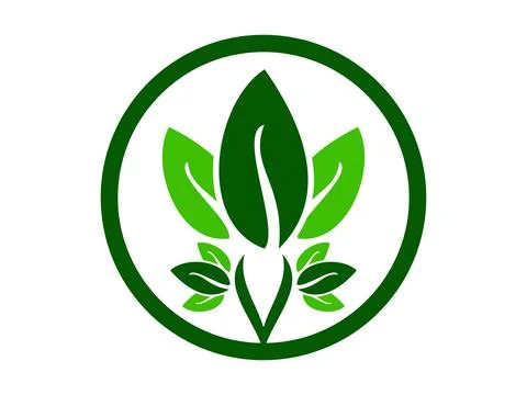 Leaf Icon Minimal Vector Design Stock Illustration