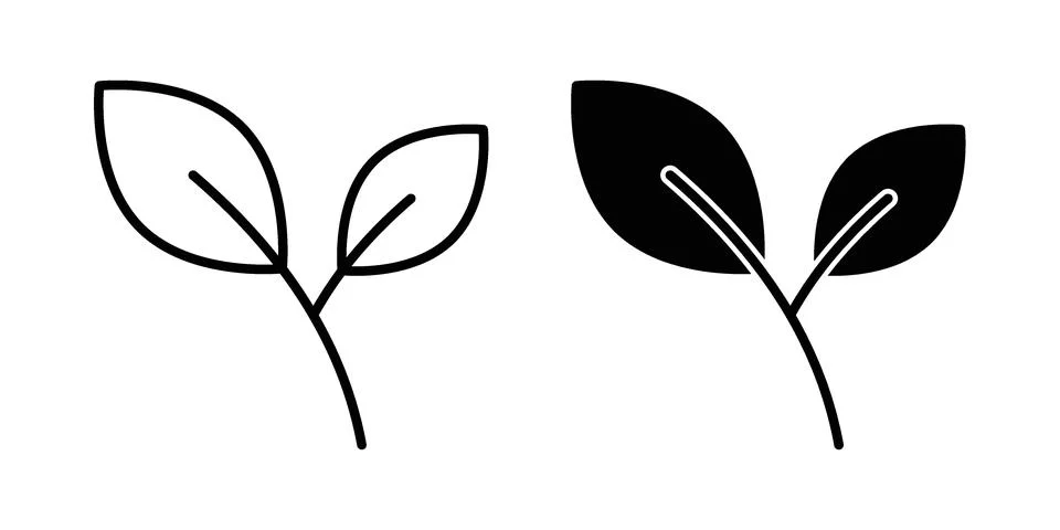 Leaf icon modern style vectors set Illustrazione stock
