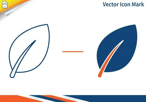 Leaf icon outline and filled symbol vector. Ilustración de archivo