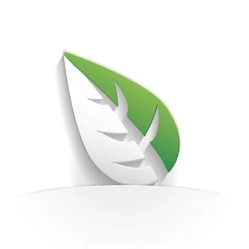 Leaf icon paper Stock Illustration