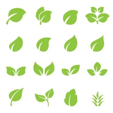 Leaf icon set Stock Illustration