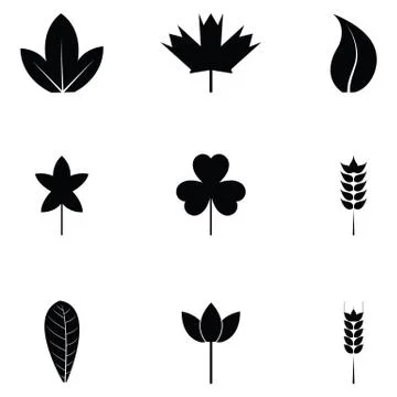 Leaf icon set Stock Illustration