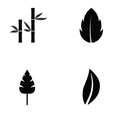 Leaf icon set Stock Illustration