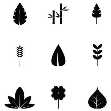 Leaf icon set Stock Illustration