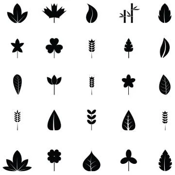 Leaf icon set Stock Illustration