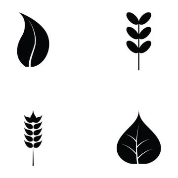 Leaf icon set Stock Illustration
