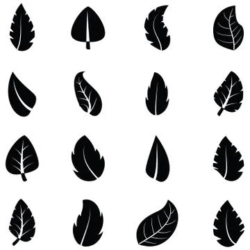 Leaf icon set Stock Illustration