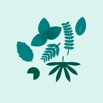 Leaf icon set Stock Illustration