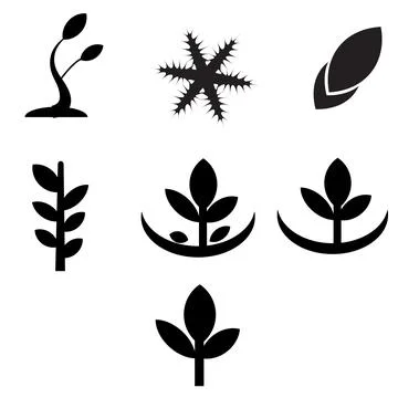 Leaf Icon Set Stock Illustration