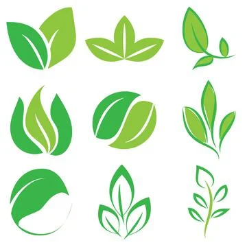 Leaf icon set illustration design vector art Stock Illustration