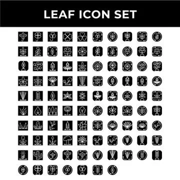 Leaf icon set include leaf vector Stock Illustration