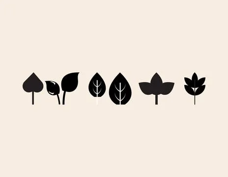 Leaf icon set. style design isolated on white background Stock Illustration