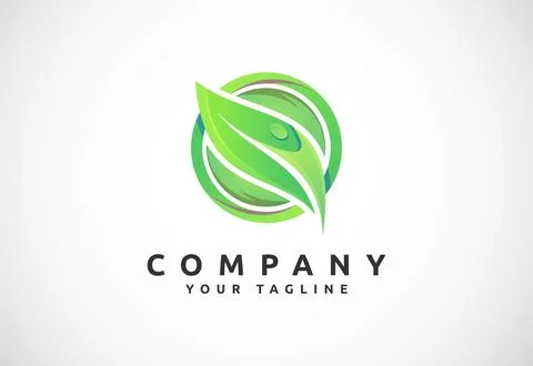 Leaf icon sign symbol, Gradient green leaf, Organic logo design vector illu.. 스톡 일러스트