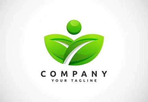 Leaf icon sign symbol, Gradient green leaf, Organic logo design vector illu.. 스톡 일러스트
