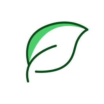 Leaf icon. Suitable for ecology icon, plant, garden. Two tone icon style. Sim Stock Illustration