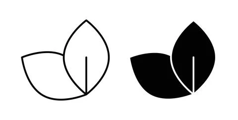 Leaf icon symbol. Vector illustration pack in black color. Stock Illustration