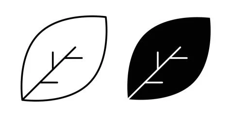 Leaf icon symbol. Vector illustration pack in black color. Stock Illustration