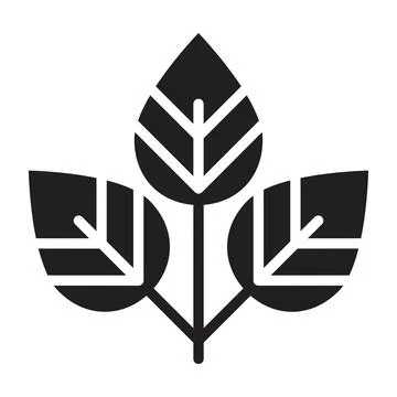 Leaf icon vector glyph symbol for nature, ecology and environment  Stock Illustration