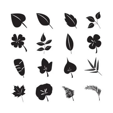 Leaf icon vector set Stock Illustration