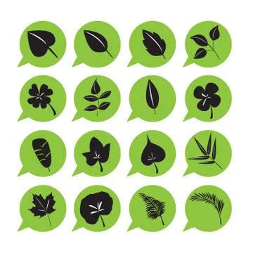Leaf icon vector set Stock Illustration