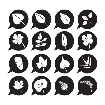 Leaf icon vector set Stock Illustration