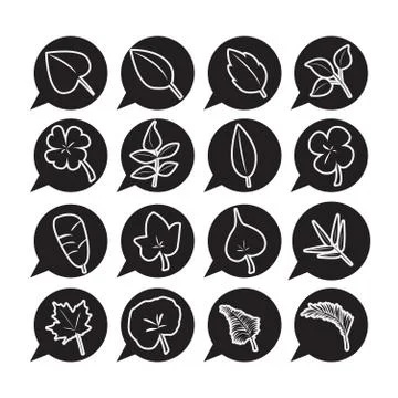 Leaf icon vector set Stock Illustration