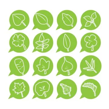 Leaf icon vector set Illustrazione stock