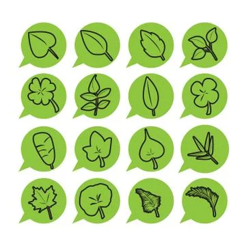 Leaf icon vector set Stock Illustration