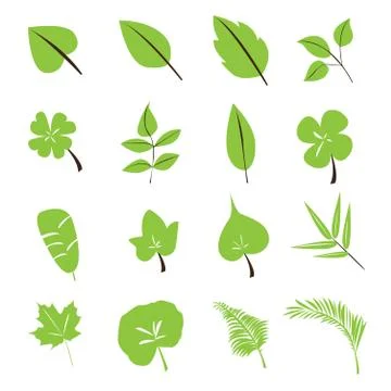 Leaf icon vector set Stock Illustration