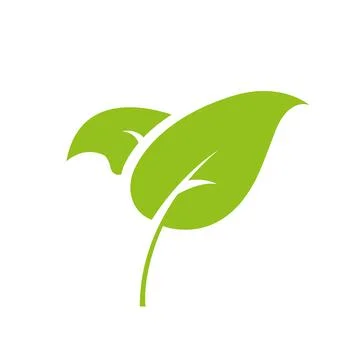 Leaf Icon on white background. Green icon. Vector Stock Illustration