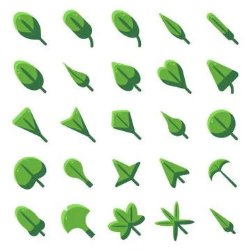 Leaf icons fill Stock Illustration