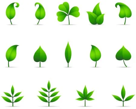Leaf Icons Stock Illustration