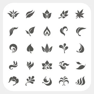 Leaf icons set Stock Illustration