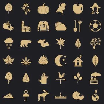 Leaf icons set, simple style Ilustración de archivo
