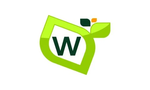 Leaf Initial W Logo Design Template Vector Ilustración de archivo