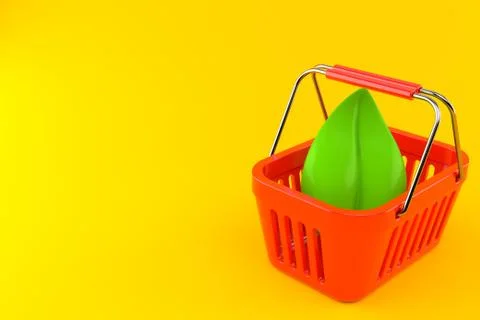 Leaf inside shopping basket Stock Illustration