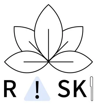Leaf integrated with an exclamation mark inside a triangle replacing the A in イラスト素材