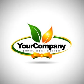 Leaf Label Logo Stock Illustration