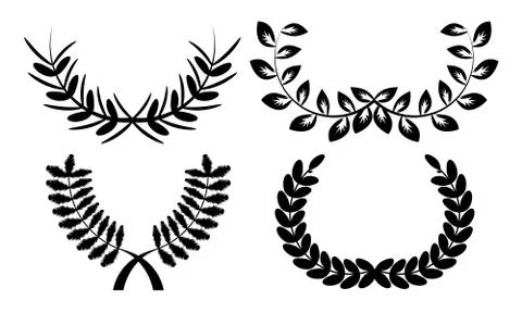Leaf laurel set vector design Stock Illustration