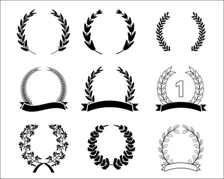 Leaf laurel set vector design Stock Illustration