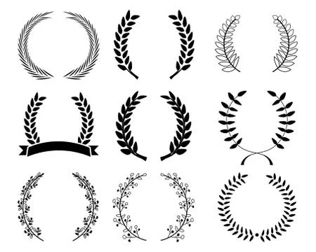 Leaf laurel set vector design Stock Illustration