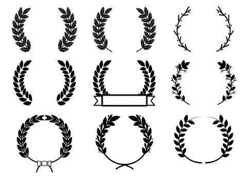 Leaf laurel set vector design Stock Illustration