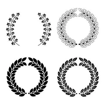 Leaf laurel set vector design Stock Illustration
