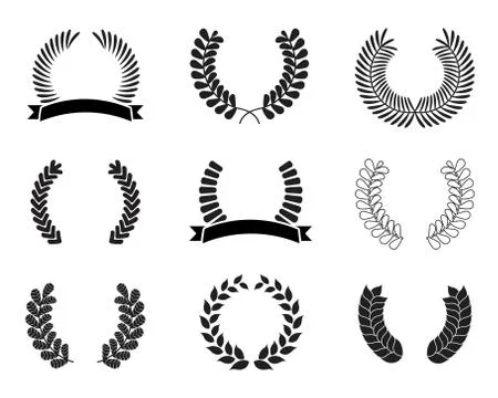Leaf laurel set vector design Stock Illustration
