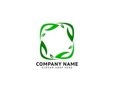 Leaf Leaves Box Cube Block Nature Herbal Logo Design Vector Stock Illustration