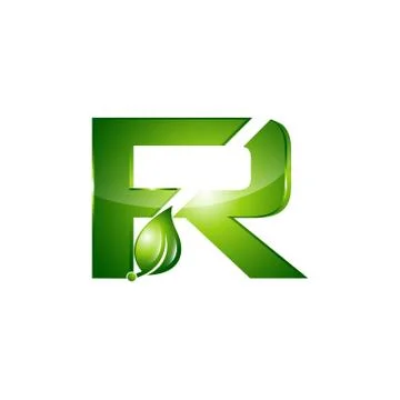 Leaf Letter R logo design vector. Letter R symbol vector in two colors . Simp Illustrazione stock