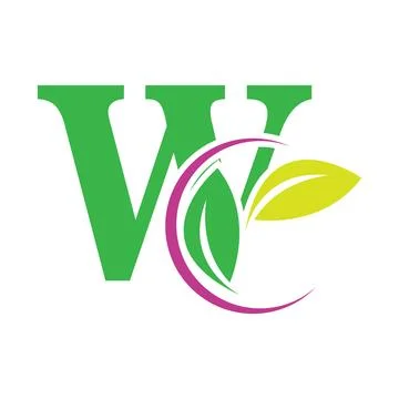 Leaf letter W Stock Illustration